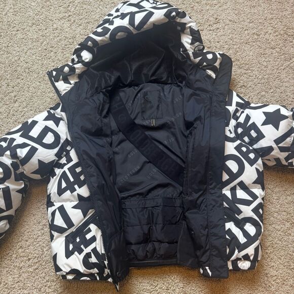 Goldbergh Carter Jacket White Black Logo Starski Porter Jacket Worn Once US 8 - Picture 9 of 9